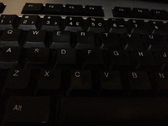 negro, ordenador, teclado