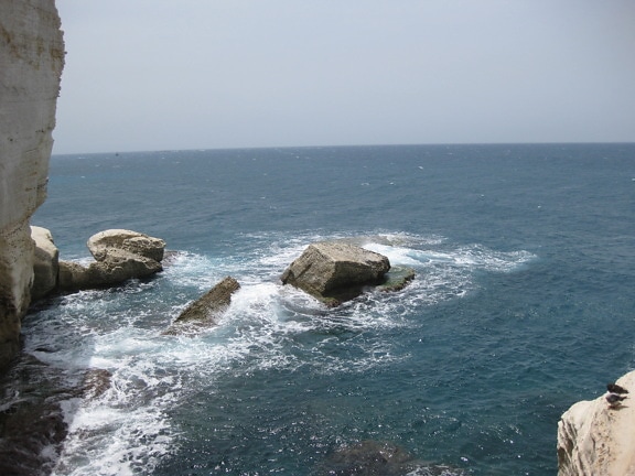 krieda, skaly, pobrežie, Izrael