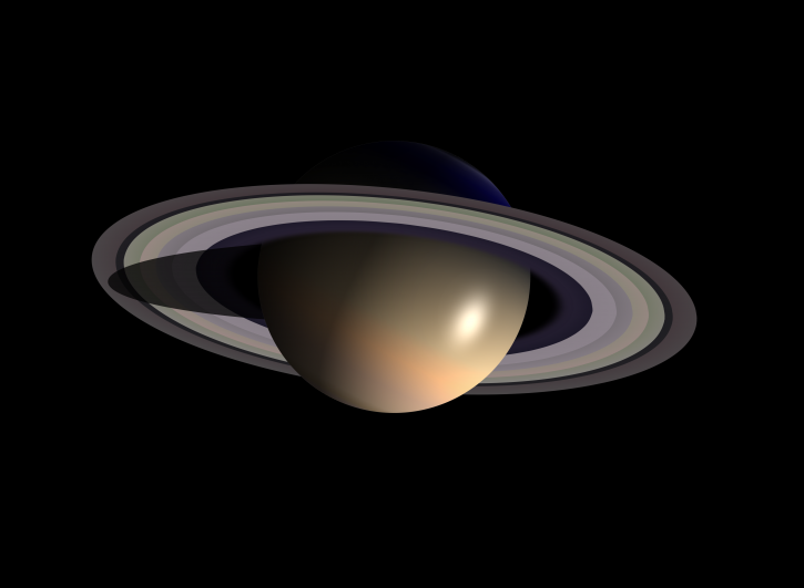 Saturnus planeet, zonnestelsel, tekening, universe