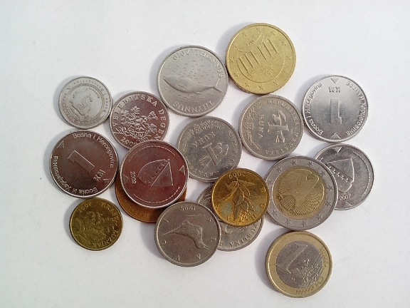 металл, деньги, монеты, Европа, союз, Хорватии, Боснии, Герцеговины, наличные