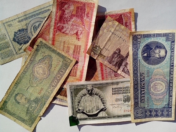 vintage, money, bills, banknotes, Europe, cash, currency