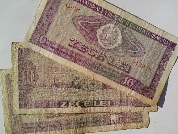 Rumunia, banknoty, pieniądze, stare, rocznika, papier