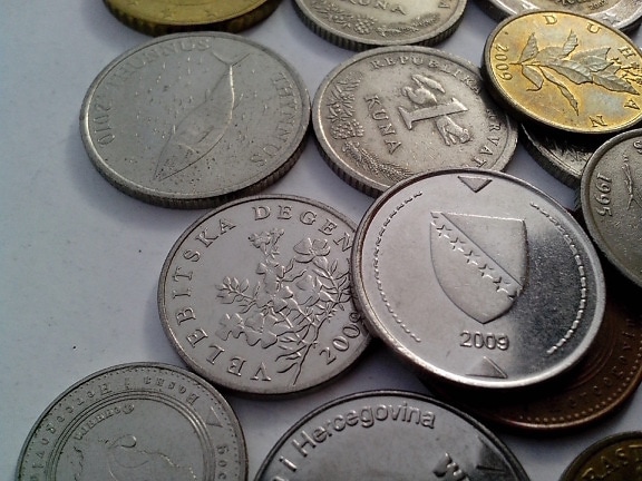 metal, coins, Croatia, euro, Bosnia, Herzegovina, convertible, mark