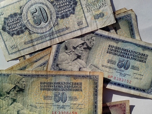 krajowych, bank, banknotów, gotówka, Jugosławii, waluty