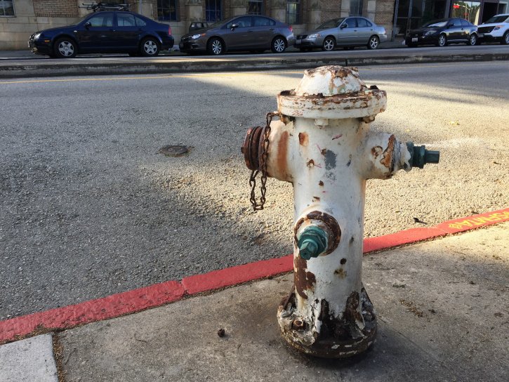 požiarnej hydrant, rust, železa, ulici, chodníku