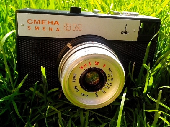 vecchia macchina fotografica, Russo, annata, dispositivo analogico
