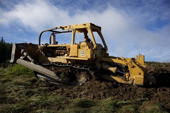 bulldozer, vehicle, excavator