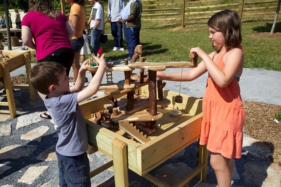 children, play, outside, wooden, interactive, toy