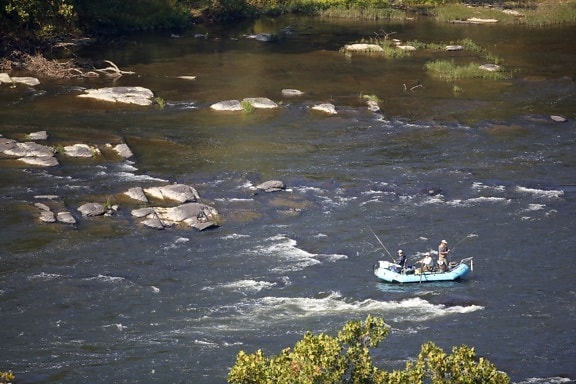 fly, fishing boat, river, stream