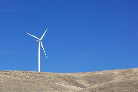 jedna, biała, turbiny wiatrowej, energii elektrycznej