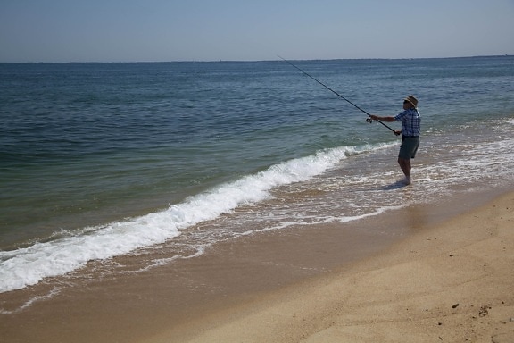 osean, beach, fishing