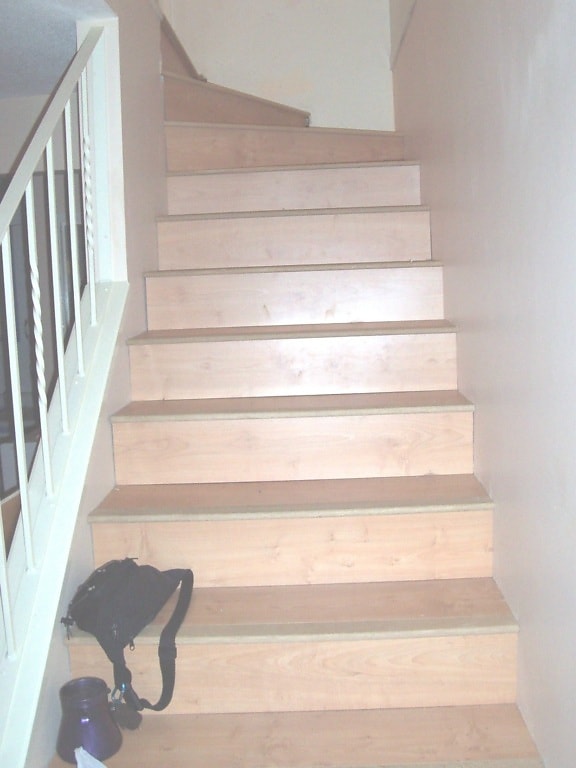 stairs, home interior, wooden stairs