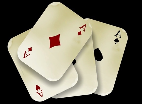 Aces, cartões, quatro, jogo, sorte, sorte, jogar