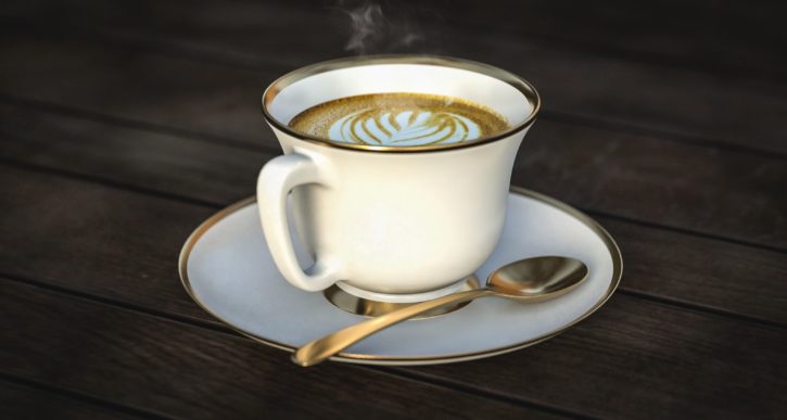 tabel, houten, drank, cafeïne, cappuccino, koffie, kop