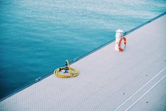 buoy, deck, hose, ocean, safety, sea, ship, water