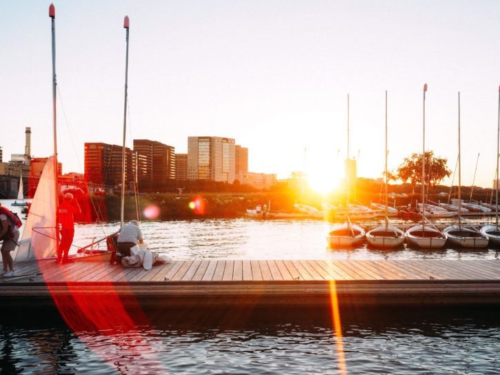 dock, bateaux, port, mer, eau, motomarines, port