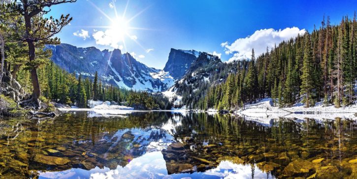 Free picture: alpine, clouds, evergreen, forest, ice, lake, mountain ...