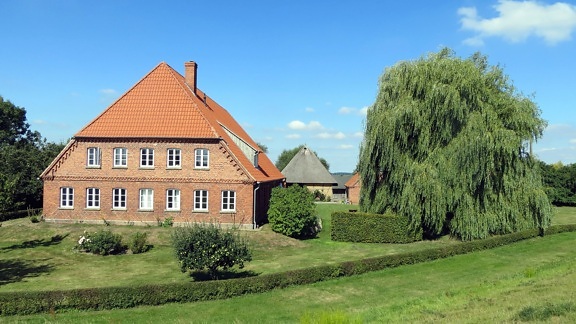 coutryside, rumah, eksterior, hijau rumput