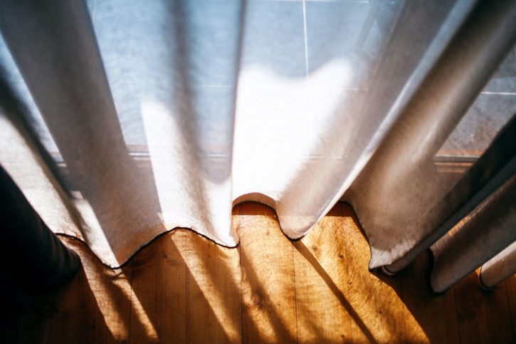 sunlight, window, wooden floor, curtains, room, shadows
