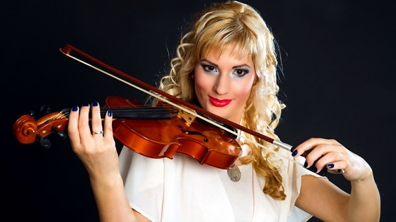 beautiful woman, instrument, musician, concert, girl, violin