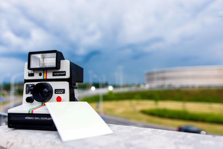 polaroid camera, film, photo