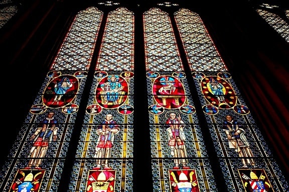 vitraux, vitraux de la cathédrale, église, art, fenêtre arquée