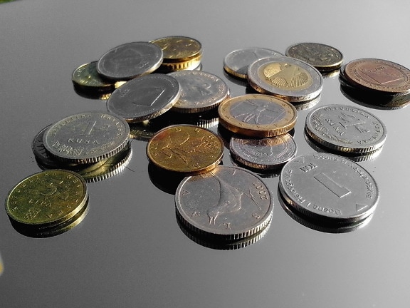 κέρματα, μέταλλο νομίσματα, χρήματα, αξία, οικονομία