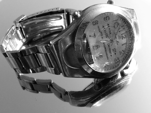 Zegarek na rękę, elegancja, zegar, metalowe