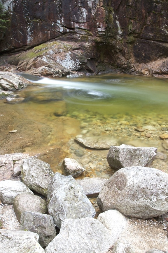 river swirl, stream, creek, big rocks