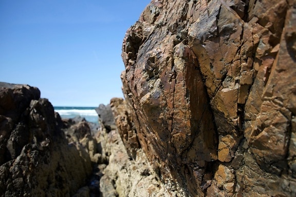 rock texture, big rocks, geology, ocean, rocks