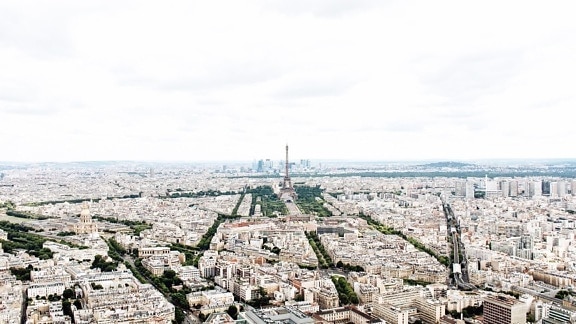 budovy, město, panoráma, Eiffel tower, Paříž