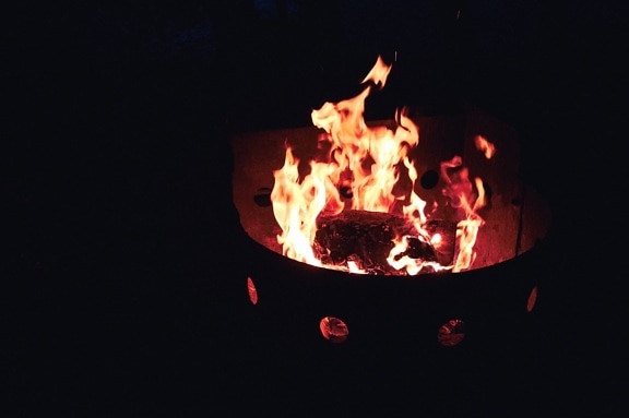fire, fireplace, flames, burning, campfire