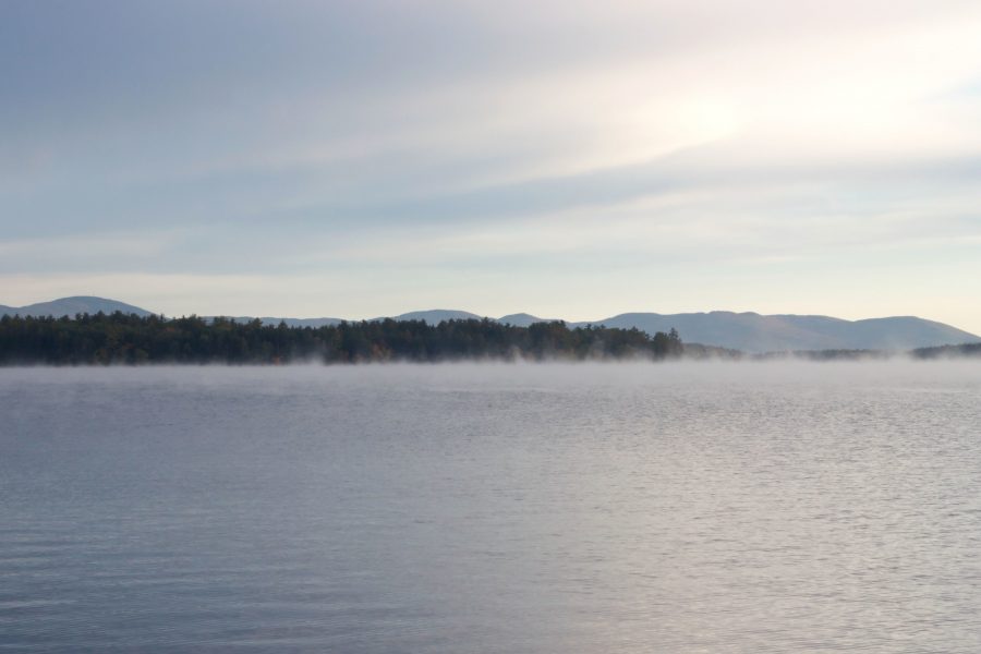 fog, mist, lake, scenic, lake, fog, trees, clouds