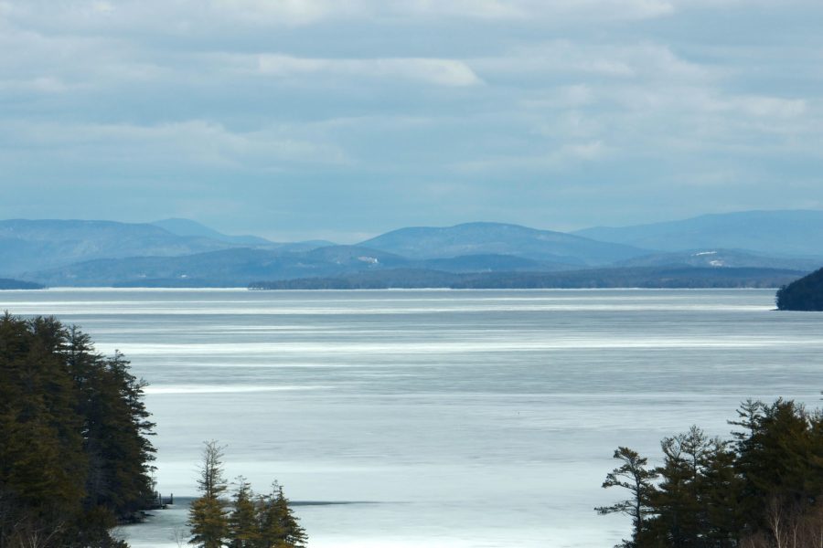 jeges-tó, fagy, téli időben, télen, jég, tó, hegyek