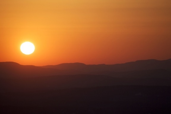 ornage sunrise, landscape, sunset, mountains