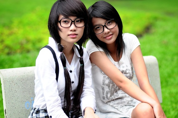 jolies filles asiatiques, portrait