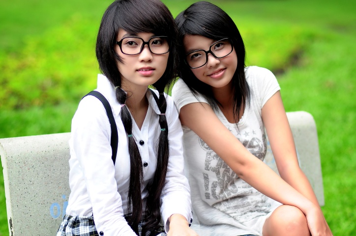 smukke asiatiske piger, portræt
