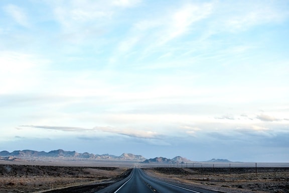 nebo, desert, asfalt, put, putovanje