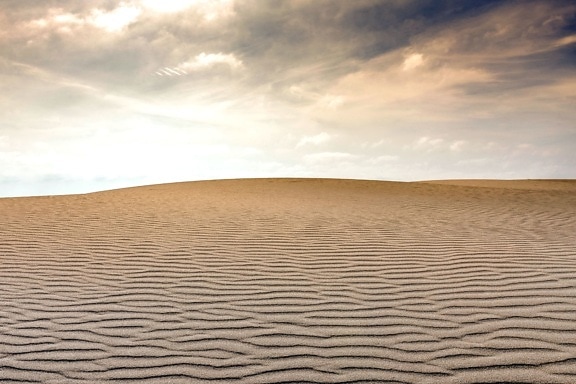 Sand, sand dune, hemel, wolken, woestijn, natuur