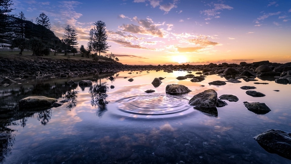 Free Picture Sunset Water Ripples Landscape