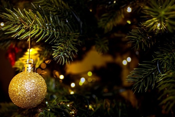 golden tree, Christmas, ornament, decoration