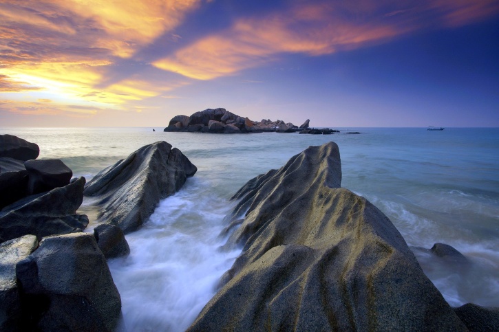 岩の形成、風景、水、波