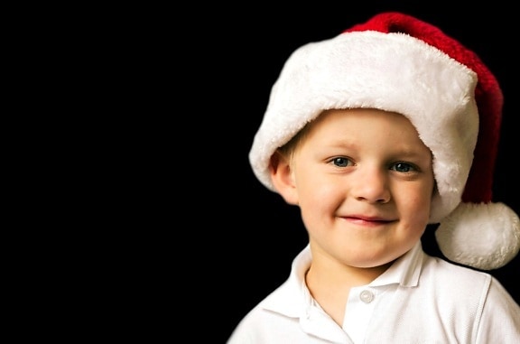 nuori lapsi, Christmas, Santa Claus hattu