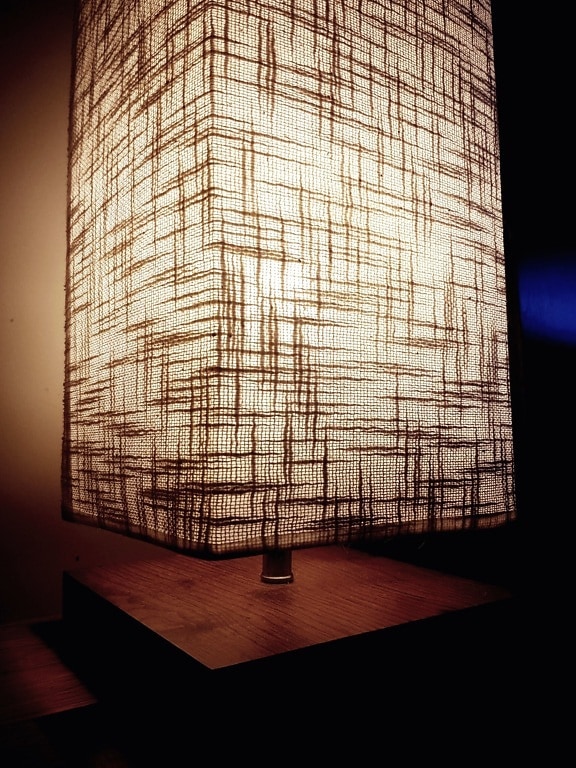 lampada, luce, moderno, stanza, tavola, in legno