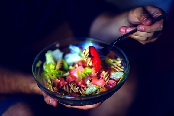 colorful noodles, salad