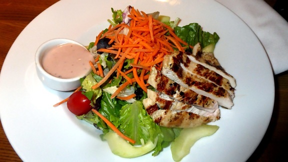 chicken salad, food, plate