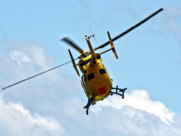 hélicoptère, hélice, rotor, jaune