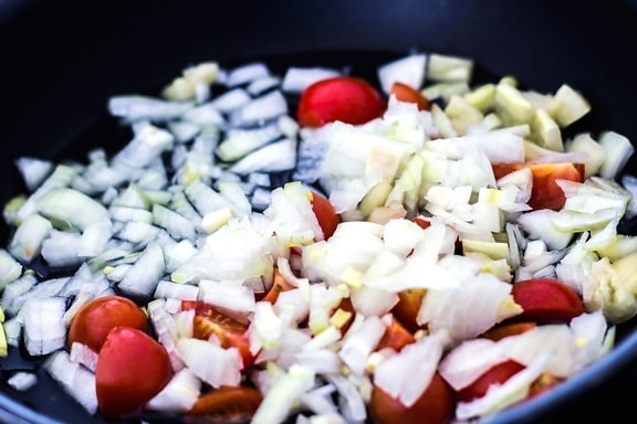 Sałatka, sos, smaczne, pomidory, warzywa