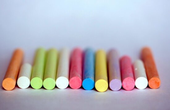 colorful pieces, chalk