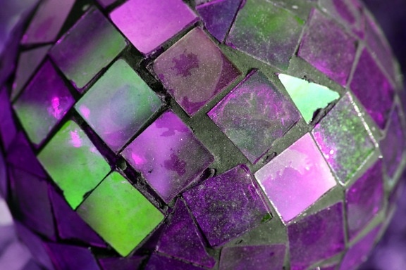 purple glass, mosaic, ball